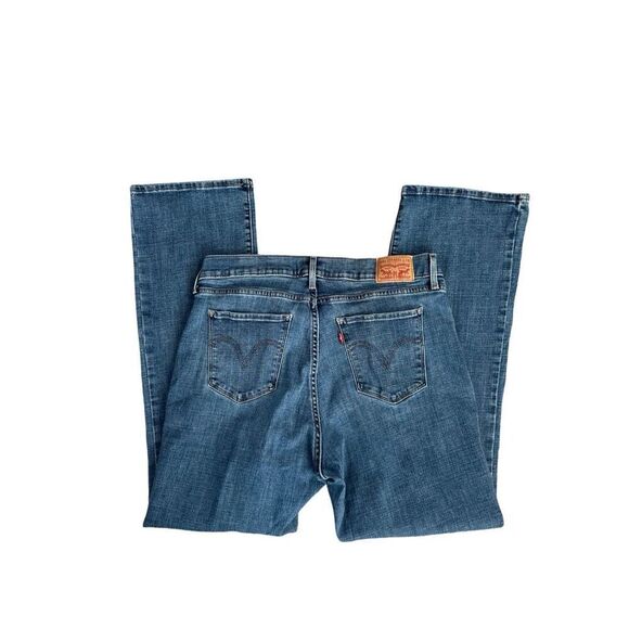 Levi’s Curvy Bootcut Blue Denim Jeans Medium Wash Women’s W33 L32 Mid Rise Flare - Picture 4 of 13